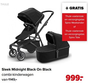 Aanbiedingen Sleek midnight black on black combi-kinderwagen - Thule - Geldig van 01/02/2021 tot 27/02/2021 bij Baby-Dump