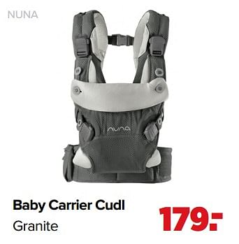 Aanbiedingen Baby carrier cudl granite - Nuna - Geldig van 01/02/2021 tot 27/02/2021 bij Baby-Dump