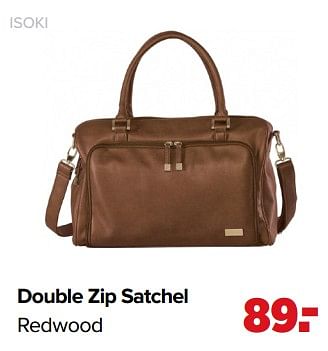Aanbiedingen Double zip satchel redwood - Isoki - Geldig van 01/02/2021 tot 27/02/2021 bij Baby-Dump