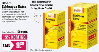 Aanbiedingen Bloem echinacea extra tabletten - Bloem - Geldig van 03/02/2021 tot 21/02/2021 bij De Online Drogist