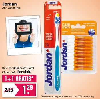 Aanbiedingen Tandenborstel total clean soft - Jordan - Geldig van 03/02/2021 tot 21/02/2021 bij De Online Drogist