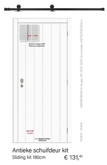 Aanbiedingen Antieke schuifdeur kit sliding kit 180cm - Group Thys - Geldig van 15/02/2021 tot 31/03/2021 bij Multi Bazar