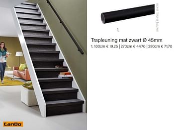 Aanbiedingen Trapleuning mat zwart ø 45mm - CanDo - Geldig van 15/02/2021 tot 31/03/2021 bij Multi Bazar
