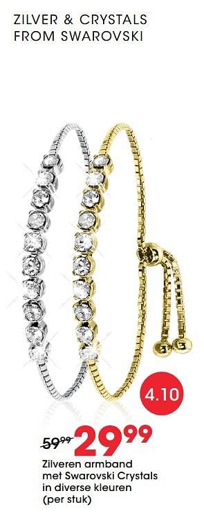 Aanbiedingen Zilveren armband met swarovski crystals in diverse kleuren - Huismerk - Lucardi - Geldig van 27/01/2021 tot 14/02/2021 bij Lucardi