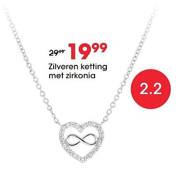Aanbiedingen Zilveren ketting met zirkonia - Huismerk - Lucardi - Geldig van 27/01/2021 tot 14/02/2021 bij Lucardi