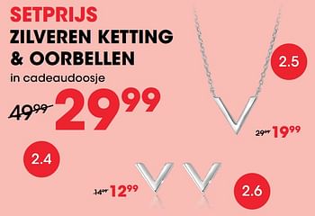 Aanbiedingen Zilveren ketting + oorbellen in cadeaudoosje - Huismerk - Lucardi - Geldig van 27/01/2021 tot 14/02/2021 bij Lucardi