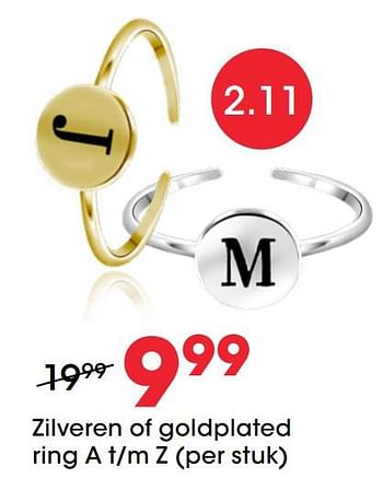 Aanbiedingen Zilveren of goldplated ring a t-m z - Huismerk - Lucardi - Geldig van 27/01/2021 tot 14/02/2021 bij Lucardi