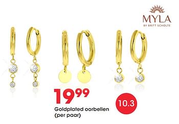 Aanbiedingen Goldplated oorbellen - Huismerk - Lucardi - Geldig van 27/01/2021 tot 14/02/2021 bij Lucardi
