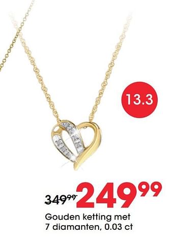 Aanbiedingen Gouden ketting met 7 diamanten, 0.03 ct - Huismerk - Lucardi - Geldig van 27/01/2021 tot 14/02/2021 bij Lucardi