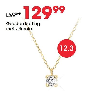 Aanbiedingen Gouden ketting met zirkonia - Huismerk - Lucardi - Geldig van 27/01/2021 tot 14/02/2021 bij Lucardi