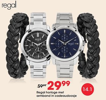 Aanbiedingen Regal horloge met armband in cadeaudoosje - Regal - Geldig van 27/01/2021 tot 14/02/2021 bij Lucardi