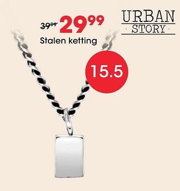 Aanbiedingen Stalen ketting - Urban - Geldig van 27/01/2021 tot 14/02/2021 bij Lucardi