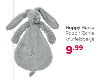Aanbiedingen Happy horse rabbit richie knuffeldoekje - Happy Horse - Geldig van 07/02/2021 tot 13/02/2021 bij Baby & Tiener Megastore