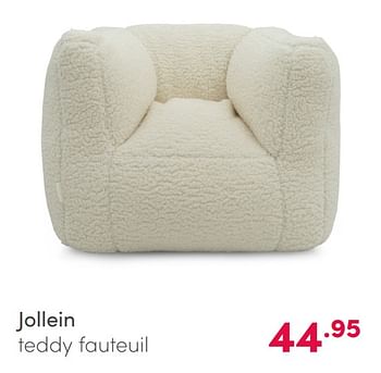 Aanbiedingen Jollein teddy fauteuil - Jollein - Geldig van 07/02/2021 tot 13/02/2021 bij Baby & Tiener Megastore