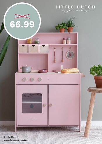 Aanbiedingen Little dutch roze houten keuken - Little Dutch - Geldig van 07/02/2021 tot 13/02/2021 bij Baby & Tiener Megastore
