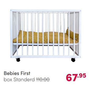 Aanbiedingen Bebies first box standerd 1 - bebiesfirst - Geldig van 07/02/2021 tot 13/02/2021 bij Baby & Tiener Megastore