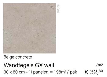 Aanbiedingen Grosfillex wandtegels gx wall beige concrete - Grosfillex - Geldig van 15/02/2021 tot 31/03/2021 bij Multi Bazar