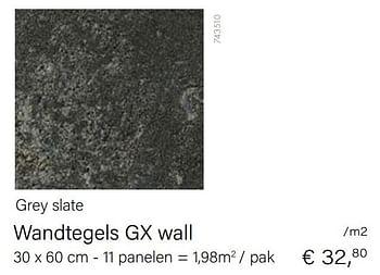 Aanbiedingen Grosfillex wandtegels gx wall grey slate - Grosfillex - Geldig van 15/02/2021 tot 31/03/2021 bij Multi Bazar