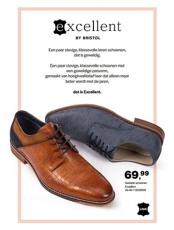 Aanbiedingen Geklede schoenen excellent - Excellent Quality Wear - Geldig van 12/02/2021 tot 17/02/2021 bij Bristol
