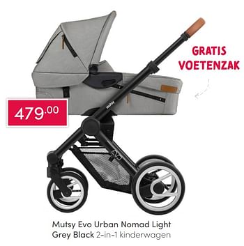 Aanbiedingen Mutsy evo urban nomad light grey black 2-in-1 kinderwagen - Mutsy - Geldig van 14/02/2021 tot 20/02/2021 bij Baby & Tiener Megastore
