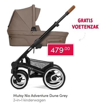 Aanbiedingen Mutsy nio adventure dune grey 2-in-1 kinderwagen - Mutsy - Geldig van 14/02/2021 tot 20/02/2021 bij Baby & Tiener Megastore