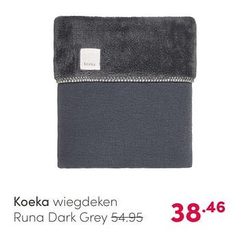 Aanbiedingen Koeka wiegdeken runa dark grey - Koeka - Geldig van 14/02/2021 tot 20/02/2021 bij Baby & Tiener Megastore