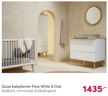 Aanbiedingen Quax babykamer flow white + oak - Quax - Geldig van 14/02/2021 tot 20/02/2021 bij Baby & Tiener Megastore