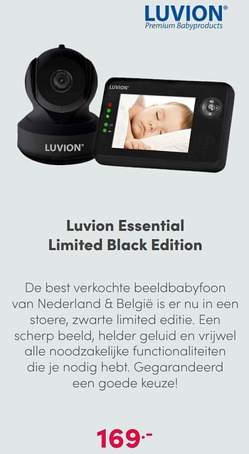 Aanbiedingen Luvion essential limited black edition - Luvion - Geldig van 14/02/2021 tot 20/02/2021 bij Baby & Tiener Megastore