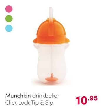 Aanbiedingen Munchkin drinkbeker click lock tip + sip - Munchkin - Geldig van 14/02/2021 tot 20/02/2021 bij Baby & Tiener Megastore