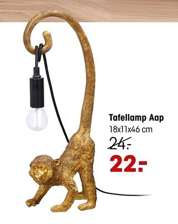 Aanbiedingen Tafellamp aap - Huismerk - Kwantum - Geldig van 15/02/2021 tot 28/02/2021 bij Kwantum