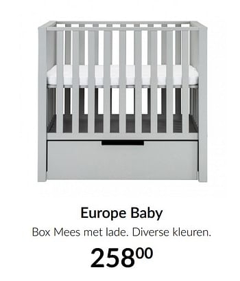 Aanbiedingen Europe baby box mees met lade - Europe baby - Geldig van 16/02/2021 tot 15/03/2021 bij Babypark