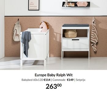 Aanbiedingen Europe baby ralph wit - Europe baby - Geldig van 16/02/2021 tot 15/03/2021 bij Babypark