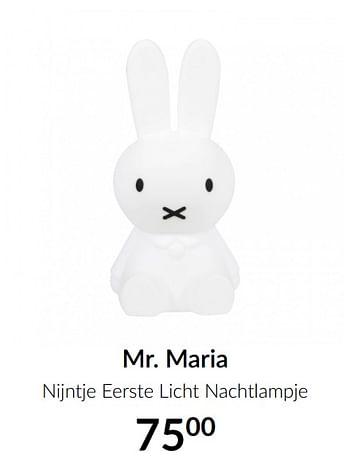 Aanbiedingen Mr. maria nijntje eerste licht nachtlampje - Mr. Maria - Geldig van 16/02/2021 tot 15/03/2021 bij Babypark