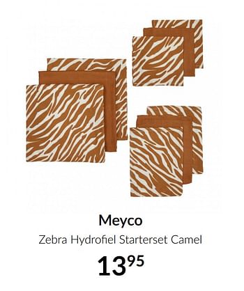 Aanbiedingen Meyco zebra hydrofiel starterset camel - Meyco - Geldig van 16/02/2021 tot 15/03/2021 bij Babypark