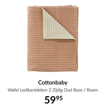 Aanbiedingen Cottonbaby wafel ledikantdeken 2 zijdig oud roze - room - Cottonbaby  - Geldig van 16/02/2021 tot 15/03/2021 bij Babypark