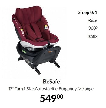 Aanbiedingen Besafe izi turn i-size autostoeltje burgundy melange - BeSafe - Geldig van 16/02/2021 tot 15/03/2021 bij Babypark
