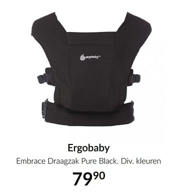 Aanbiedingen Ergobaby embrace draagzak pure black - ERGObaby - Geldig van 16/02/2021 tot 15/03/2021 bij Babypark