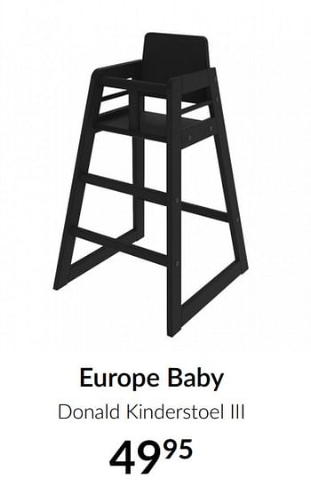 Aanbiedingen Europe baby donald kinderstoel iii - Europe baby - Geldig van 16/02/2021 tot 15/03/2021 bij Babypark