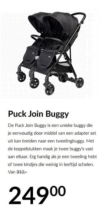 Aanbiedingen Puck join buggy - Puck - Geldig van 16/02/2021 tot 15/03/2021 bij Babypark