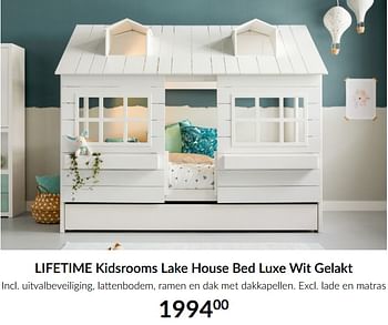 Aanbiedingen Lifetime kidsrooms lake house bed luxe wit gelakt - Lifetime - Geldig van 16/02/2021 tot 15/03/2021 bij Babypark