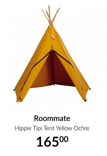 Aanbiedingen Roommate hippie tipi tent yellow ochre - Roommate - Geldig van 16/02/2021 tot 15/03/2021 bij Babypark