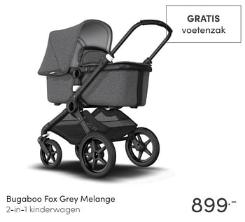 Aanbiedingen Bugaboo fox grey melange 2-in-1 kinderwagen - Bugaboo - Geldig van 21/02/2021 tot 27/02/2021 bij Baby & Tiener Megastore
