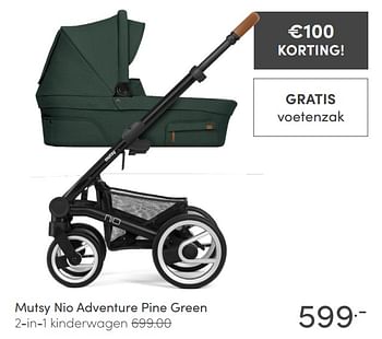 Aanbiedingen Mutsy nio adventure pine green 2-in-1 kinderwagen - Mutsy - Geldig van 21/02/2021 tot 27/02/2021 bij Baby & Tiener Megastore