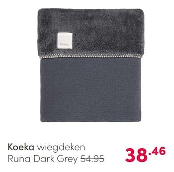 Aanbiedingen Koeka wiegdeken runa dark grey - Koeka - Geldig van 21/02/2021 tot 27/02/2021 bij Baby & Tiener Megastore