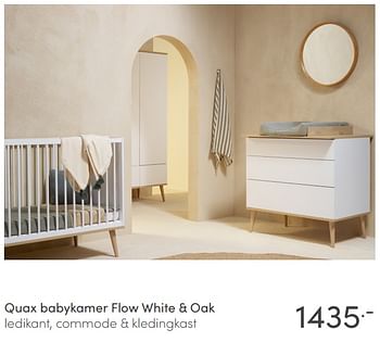 Aanbiedingen Quax babykamer flow white + oak - Quax - Geldig van 21/02/2021 tot 27/02/2021 bij Baby & Tiener Megastore