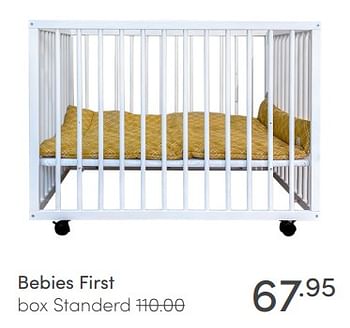 Aanbiedingen Bebies first box standerd - bebiesfirst - Geldig van 21/02/2021 tot 27/02/2021 bij Baby & Tiener Megastore