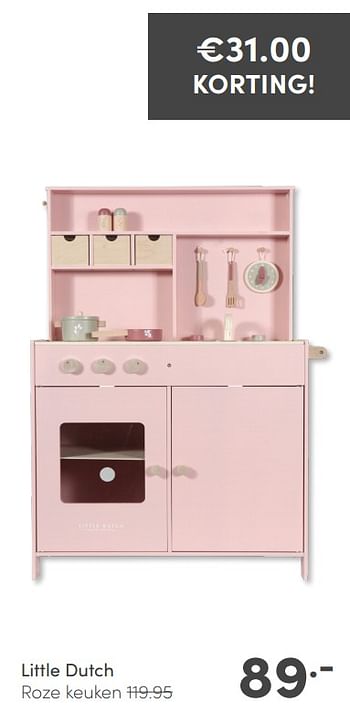 Aanbiedingen Little dutch roze keuken - Little Dutch - Geldig van 21/02/2021 tot 27/02/2021 bij Baby & Tiener Megastore