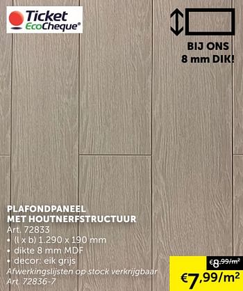 Aanbiedingen Plafondpaneel met houtnerfstructuur - Geldig van 02/03/2021 tot 29/03/2021 bij Zelfbouwmarkt