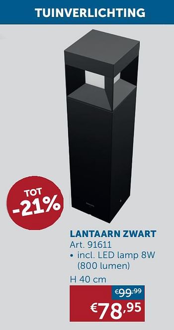 Aanbiedingen Lantaarn zwart - Geldig van 02/03/2021 tot 29/03/2021 bij Zelfbouwmarkt