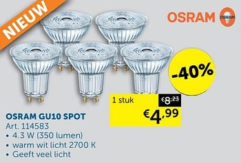 Aanbiedingen Osram gu10 spot - Osram - Geldig van 02/03/2021 tot 29/03/2021 bij Zelfbouwmarkt
